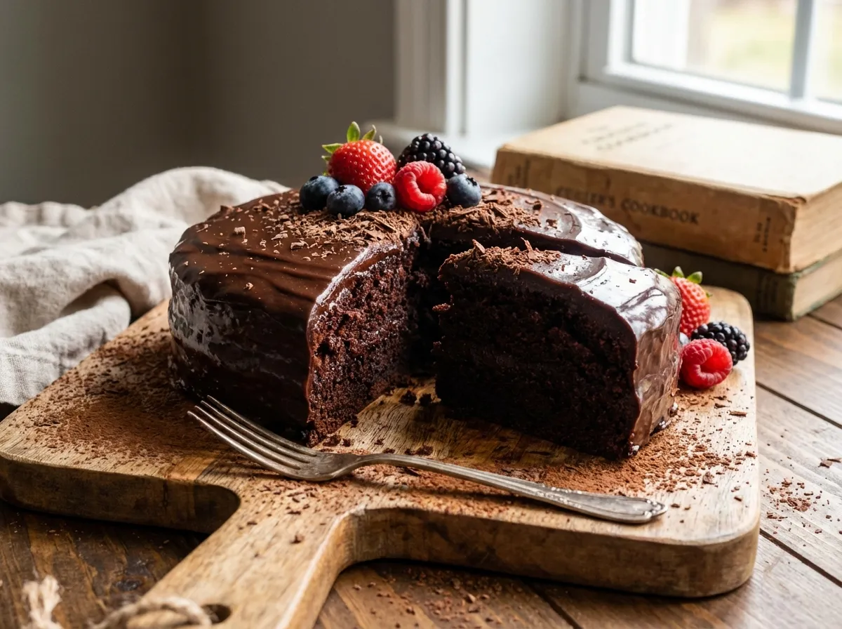 Saftiger Schokoladenkuchen mit Ganache