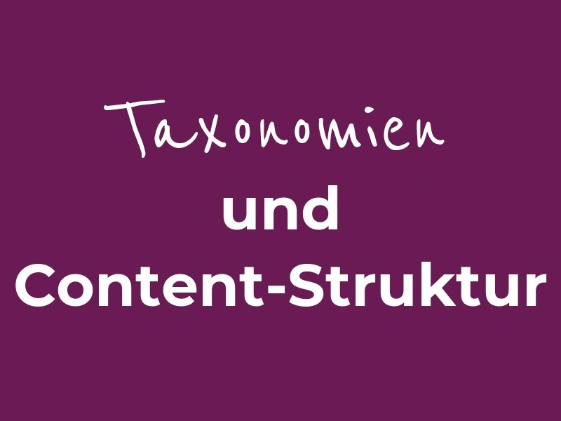 Kundenbereich: Taxonomien und Content-Struktur